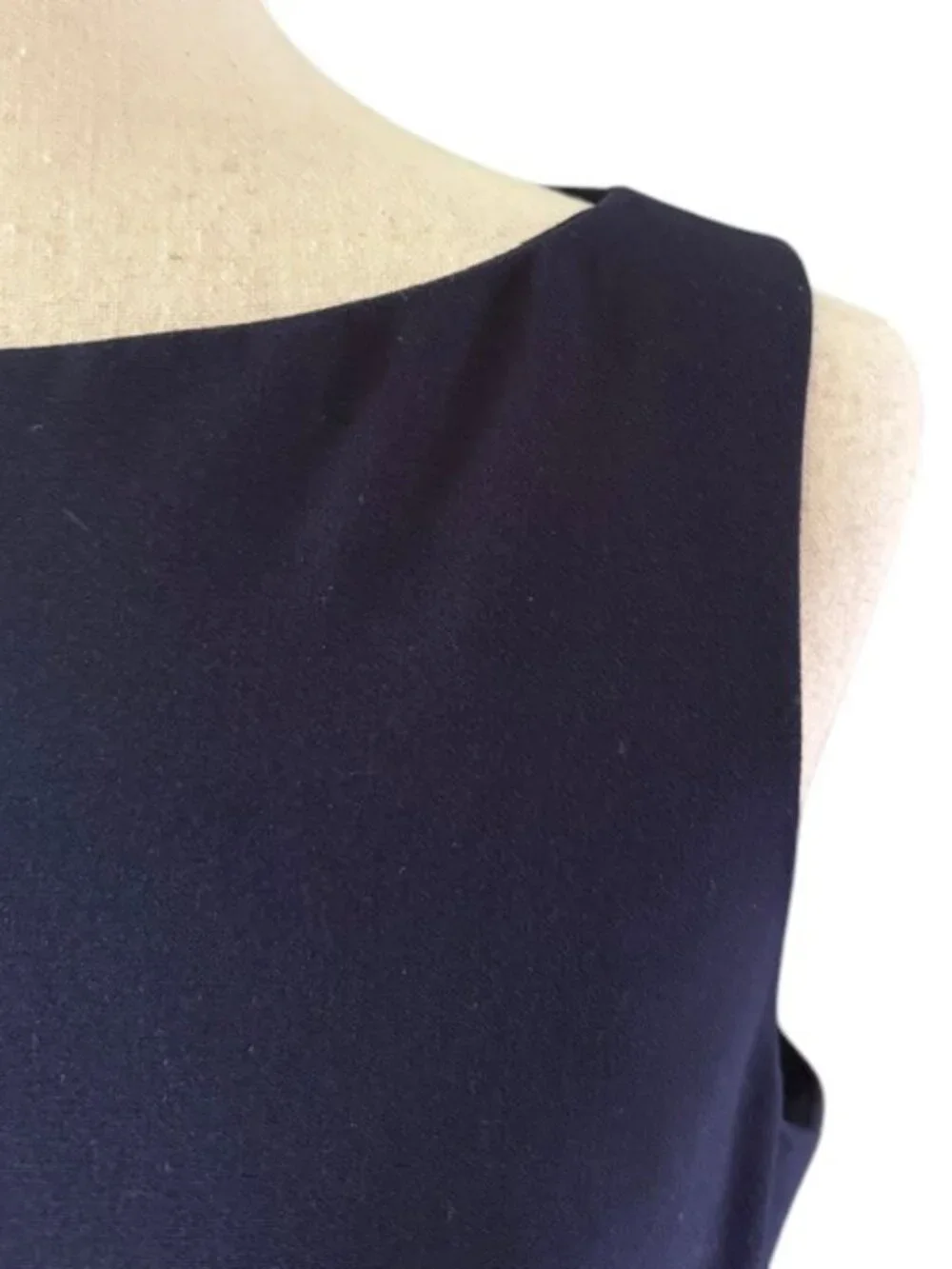 LAUREN Ralph Lauren Color Block Navy Cream Coral Sleeveless Shift Dress SZ 8 EUC - Picture 4 of 16